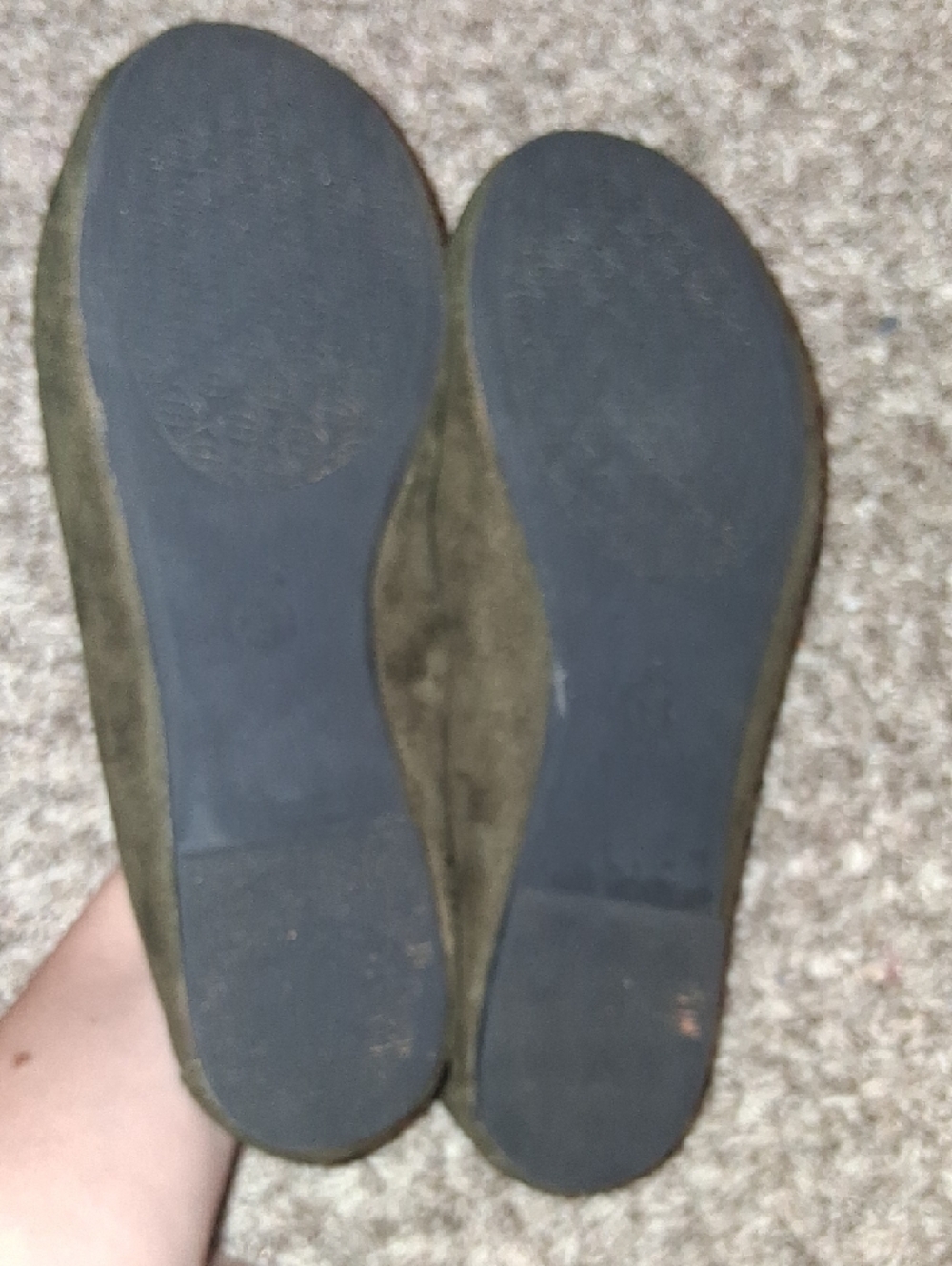 Women's Olive Green Loafers with Gold Bit Detail - Picture 4 of 4